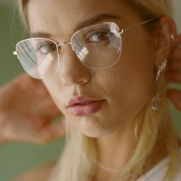 Garrett Leight PERSHING Gold Feather Rim Glasses - Picture 3 of 5